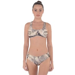 World Map - Nova Delineatio Totius Orbis Terrarum -  1659-1733 Criss Cross Bikini Set by ConteMonfrey