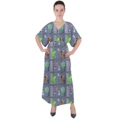 Micro Dnd V-neck Boho Style Maxi Dress by NerdySparkleGoth
