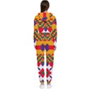 Red flowers and colorful squares                                                                  Cropped Zip Up Lounge Set View2