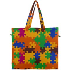 Retro Colors Puzzle Pieces                                                                        Canvas Travel Bag by LalyLauraFLM