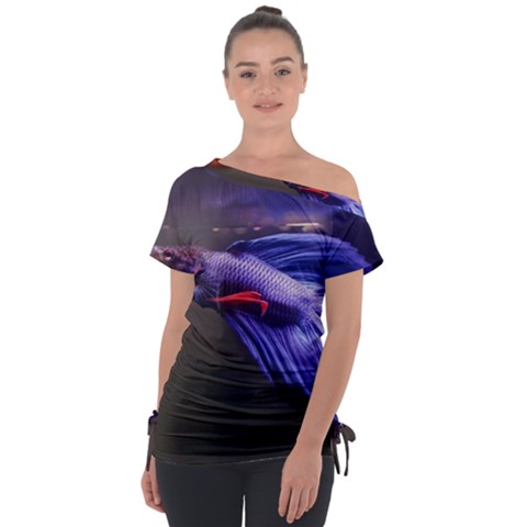 Betta Fish Photo And Wallpaper Cute Betta Fish Pictures Off Shoulder Tie-up Tee by StoreofSuccess