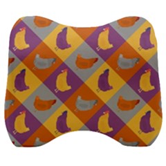Chickens Pixel Pattern - Version 1b Velour Head Support Cushion by wagnerps