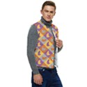 Chickens Pixel Pattern - Version 1b Men s Short Button Up Puffer Vest	 View2