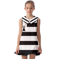 Brittany Flag Kids  Pilgrim Collar Ruffle Hem Dress by tony4urban