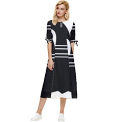 Basel Stadt Bow Sleeve Chiffon Midi Dress by tony4urban