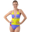 Nitriansky Flag Halter Cut-Out One Piece Swimsuit View1