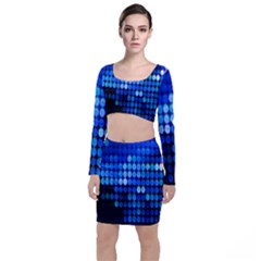 Pattern Blue Logo Top And Skirt Sets by artworkshop
