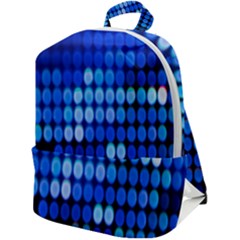 Pattern Blue Logo Zip Up Backpack by artworkshop