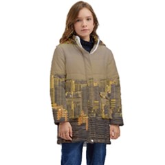Buenos Aires City Aerial View002 Kid s Hooded Longline Puffer Jacket by dflcprintsclothing
