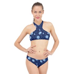 Flower High Neck Bikini Set by zappwaits