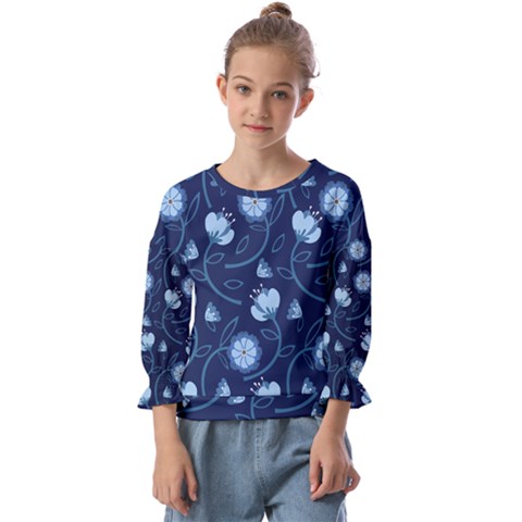 Flower Kids  Cuff Sleeve Top by zappwaits