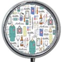 Medical Biology Detail Medicine Psychedelic Science Abstract Abstraction Chemistry Genetics Art Patt Mini Round Pill Box View1