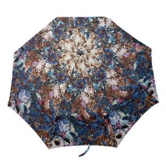 Brown Leaves Folding Umbrellas by DinkovaArt