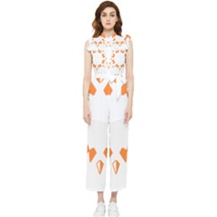 Abstract Boho Print T- Shirt Abstract Boho Print 2 Women s Frill Top Chiffon Jumpsuit by maxcute