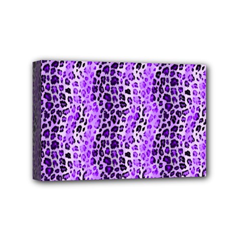 Purple Leopard  Mini Canvas 6  X 4  (stretched) by DinkovaArt