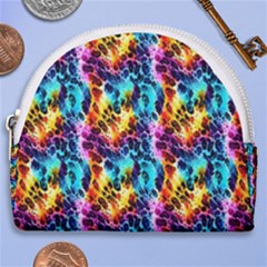 Rainbow Leopard 2 Horseshoe Style Canvas Pouch by DinkovaArt