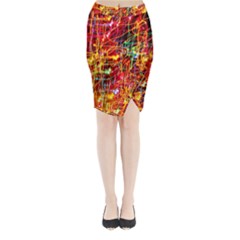 Design Art Pattern Midi Wrap Pencil Skirt by artworkshop