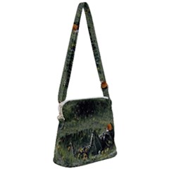 Astronaut Lying In Flowers Fantasy Zipper Messenger Bag by artworkshop