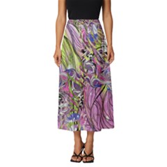 Abstract Intarsio Classic Midi Chiffon Skirt by kaleidomarblingart