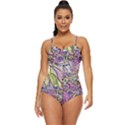 Abstract intarsio Retro Full Coverage Swimsuit View1