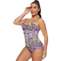 Abstract intarsio Retro Full Coverage Swimsuit View2