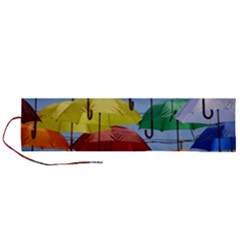 Umbrellas Colourful Roll Up Canvas Pencil Holder (l) by artworkshop