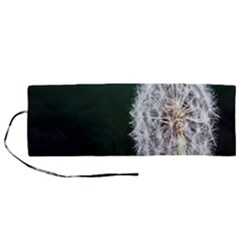 White Flower Roll Up Canvas Pencil Holder (m) by artworkshop