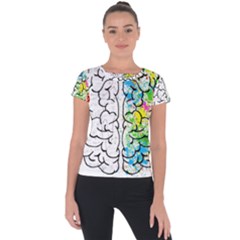 Brain-mind-psychology-idea-drawing Short Sleeve Sports Top  by Jancukart