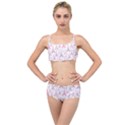 Eiffel Tower Pattern Wallpaper Layered Top Bikini Set View1