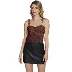 Fractal Pattern Geometric Pattern Flowy Camisole Tie Up Top by Ravend