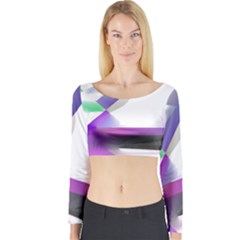 Abstract T- Shirt Purple Northern Lights Colorful Abstract T- Shirt Long Sleeve Crop Top by maxcute