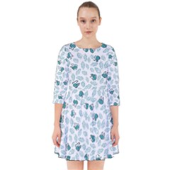 Art T- Shirt Pastel Blue Bunnies And Sky Blue Carrots On Cotton Candy Pink Easter Pattern T- Shirt Smock Dress by maxcute