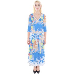 Bird Lover T- Shirtbird T- Shirt (2) Quarter Sleeve Wrap Maxi Dress by maxcute