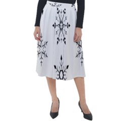 Black And White Pattern T- Shirt Black And White Pattern 12 Classic Velour Midi Skirt  by maxcute