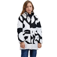Black And White Swirl Pattern T- Shirt Black And White Swirl Pattern T- Shirt Kid s Hooded Longline Puffer Jacket by maxcute