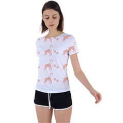 Boxer Dog Pattern T- Shirt Boxer Dog Cute Pattern T- Shirt Back Circle Cutout Sports Tee by maxcute
