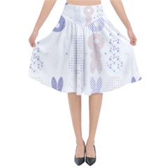 Bunnies T- Shirt Easter Bunnies Pattern T- Shirt Flared Midi Skirt by maxcute