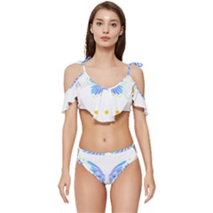 Butterfly Art T- Shirtbutterfly T- Shirt (7) Ruffle Edge Tie Up Bikini Set	 by maxcute