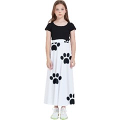 Dog Paw Print T- Shirt Paw Pattern 6 Kids  Flared Maxi Skirt by maxcute