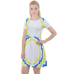 Easter Eggs T- Shirt Easter Eggs Pattern T- Shirt Cap Sleeve Velour Dress  by maxcute