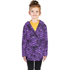 Purple Scales! Kids  Double Breasted Button Coat by fructosebat
