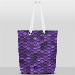 Purple Scales! Full Print Rope Handle Tote (small) by fructosebat