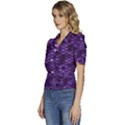 Purple Scales! Puffed Short Sleeve Button Up Jacket View2