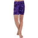 Purple Scales! Kids  Lightweight Velour Capri Yoga Leggings View1