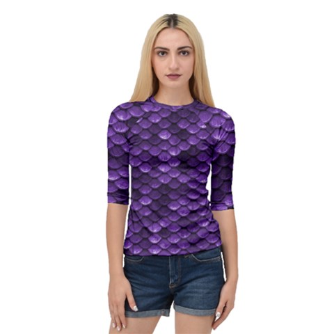 Purple Scales! Quarter Sleeve Raglan Tee by fructosebat