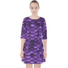 Purple Scales! Quarter Sleeve Pocket Dress by fructosebat
