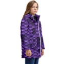 Purple Scales! Kid s Hooded Longline Puffer Jacket View2
