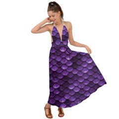 Purple Scales! Backless Maxi Beach Dress by fructosebat