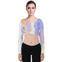 Feathers Design T- Shirtfeathers T- Shirt Velvet Long Sleeve Crop Top View1