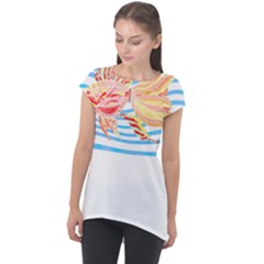 Fishing Lover T- Shirtfish T- Shirt (3) Cap Sleeve High Low Top by maxcute